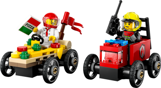 Pizza vs. Fire Truck Race Car Pack - 60458-WS - 4 PCS per Case